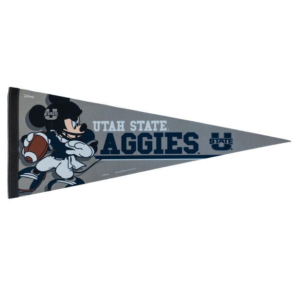 Gray, Navy, Mickey Mouse, Quarterback, Football, Utah State, Aggies, U-State, Pennant